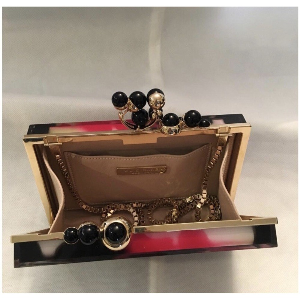 Elie Saab Multicolored Flower Print Acrylic Box Clutch Bag $2198 - Picture 3 of 9